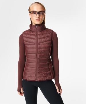 Sweaty Betty Accelerate Lauf Weste Damen Rot | EWHMB0392
