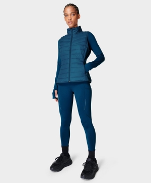 Sweaty Betty Accelerate Lauf Weste Damen Tiefesblau | VLXEC5690