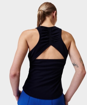 Sweaty Betty Adrift Ruched Muskelshirt Damen Navy Blau | XTYSZ6924