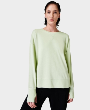 Sweaty Betty After Class Longline Sweatshirt Damen Grün | NHXBL1306