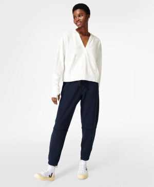 Sweaty Betty After Class Relaxed Hoodie Damen Weiß | JWRYO0329