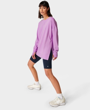 Sweaty Betty After Class Split Sweatshirt Damen Lila | IOPSQ6914