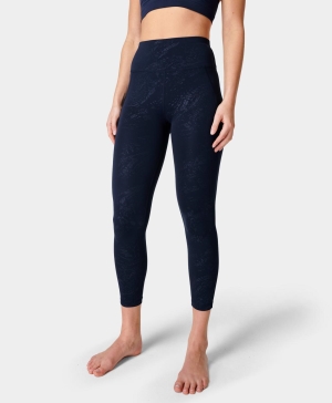 Sweaty Betty All Day 7/8 Embossed Leggings Damen Blau | UZTRY0258