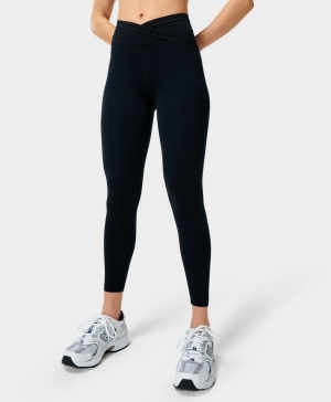 Sweaty Betty All Day Wrap Taille 7/8 Leggings Damen Schwarz | SBXGV7619