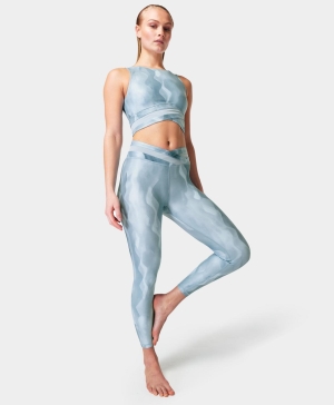 Sweaty Betty All Day Wrap Taille 7/8 Leggings Damen Blau | YARMH5791