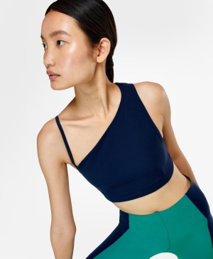 Sweaty Betty Asymmetric Sculpt BHs Damen Navy Blau | HGISR7523