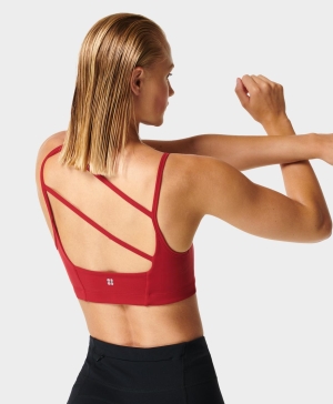 Sweaty Betty Asymmetric Sculpt BHs Damen Rot | IAYEM9685