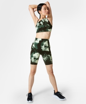 Sweaty Betty Asymmetric Sculptlette BHs Damen Grün | DEPCI0637