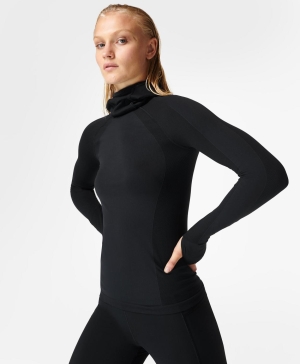 Sweaty Betty Athlete Mit Kapuze Long Sleeve Damen Schwarz | KOXPG1270