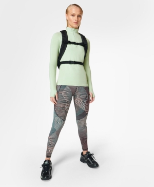 Sweaty Betty Athlete Seamless Half Zip Long Sleeve Damen Grün | BIFCD5807