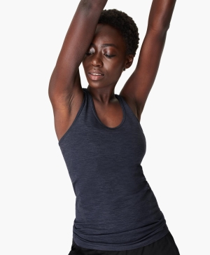 Sweaty Betty Athlete Seamless Workout Muskelshirt Damen Navy Blau | IDSQK7405