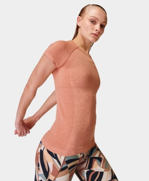 Sweaty Betty Athlete Seamless Workout T-shirts Damen Rot | NMKJW6597