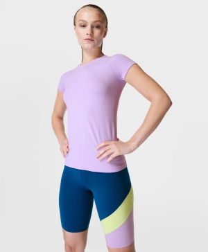 Sweaty Betty Athlete Seamless Workout T-shirts Damen Lila | QCBML4769