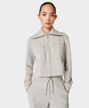 Sweaty Betty Beyond Shacket Sweatshirt Damen Grau | VLEOX8219
