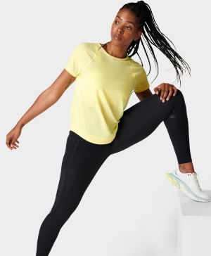 Sweaty Betty Breathe Easy Lauf Kurzes Sleeve T-shirts Damen Gelb | DRLUC6529