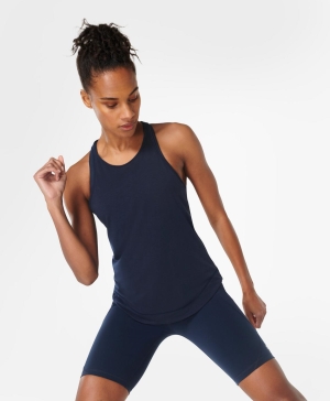 Sweaty Betty Breathe Easy Lauf Muskelshirt Damen Navy Blau | GFALT2176