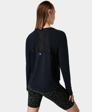 Sweaty Betty Breathe Easy Long Sleeve Damen Schwarz | NMUSQ2967