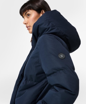 Sweaty Betty Cocoon Down Puffer Wrap Mäntel Damen Navy Blau | UBOIX7542