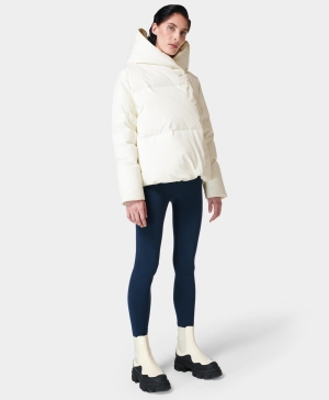 Sweaty Betty Cocoon Down Wrap Kurzes Jacke Damen Weiß | ZVIAB1935
