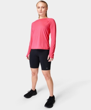 Sweaty Betty Distance Long Sleeve Damen Rosa | RTOLK8765