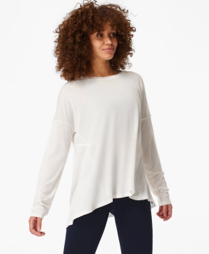 Sweaty Betty Easy Peazy Long Sleeve Damen Weiß | DOLPF6730