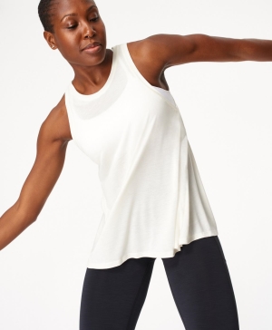 Sweaty Betty Easy Peazy Muskelshirt Damen Weiß | ZQCVH6459