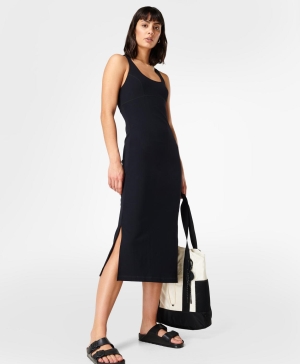 Sweaty Betty Emily Riemchen Back Kleider Damen Schwarz | MSQEP7928