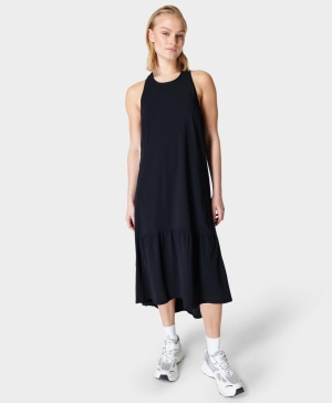 Sweaty Betty Explorer Ace Midi Kleider Damen Schwarz | OTJQW7390