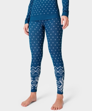 Sweaty Betty Fair Isle Base Layer Leggings Damen Tiefesblau | FZNEM2506