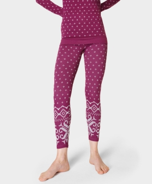 Sweaty Betty Fair Isle Base Layer Leggings Damen Rosa | SYPZC3106