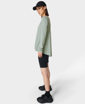 Sweaty Betty Focus Sport Long Sleeve Damen Blau | VTRZG0346