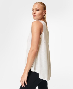 Sweaty Betty Focus Sport Muskelshirt Damen Weiß | DRMBV8530