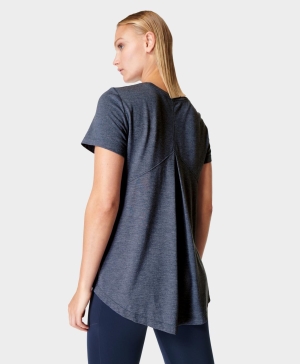Sweaty Betty Focus Sport T-shirts Damen Blau | MKWYA1526