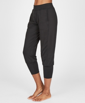 Sweaty Betty Gary Cropped Yoga Hose Damen Schwarz | YZJES6283