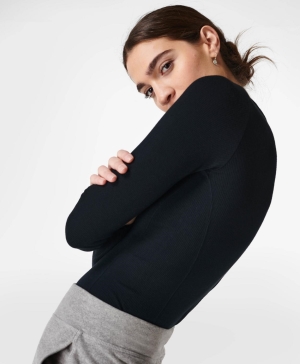 Sweaty Betty Glisten Seamless Long Sleeve Damen Schwarz | SVABW1957
