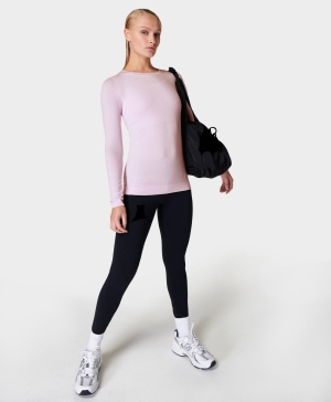 Sweaty Betty Glisten Seamless Long Sleeve Damen Lila | UXCST1943