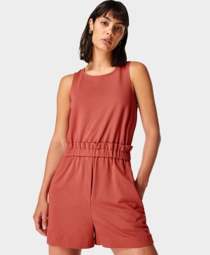 Sweaty Betty Harlow Tie Back Romper Overall Damen Kupfer Rosa | MBRTO2583