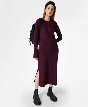 Sweaty Betty Henley Midi Kleider Damen Lila Rot | FXRJG8316