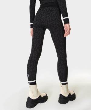 Sweaty Betty Leopard Jacquard Base Layer 7/8 Leggings Damen Schwarz Leopard | OUJPS6079