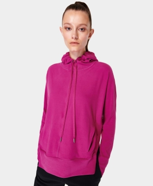 Sweaty Betty Liberate Luxe Fleece Hoodie Damen Rosa | UMISR2169