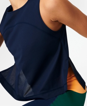 Sweaty Betty Light Speed Crop Lauf Muskelshirt Damen Navy Blau | MSLFB4659