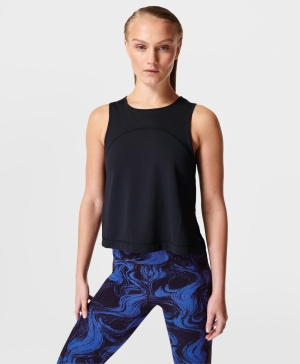 Sweaty Betty Light Speed Crop Lauf Muskelshirt Damen Schwarz | MULEW4528