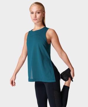 Sweaty Betty Light Speed Lauf Muskelshirt Damen Blau | GTZXA8715