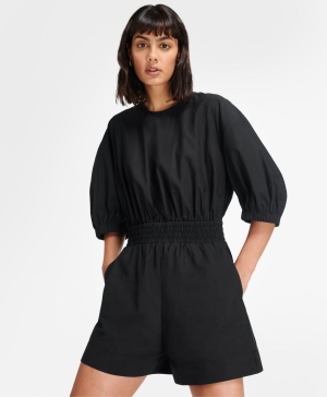 Sweaty Betty Loren Poplin Romper Overall Damen Schwarz | FGRKO6831