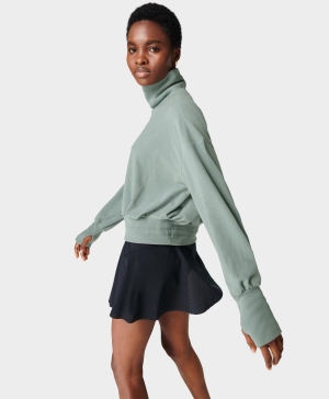Sweaty Betty Melody Luxe Fleece Pullover Sweatshirt Damen Blau | MRESQ7658