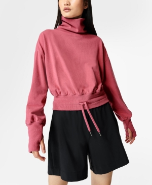 Sweaty Betty Melody Luxe Fleece Pullover Sweatshirt Damen Rosa | NGEWS0542