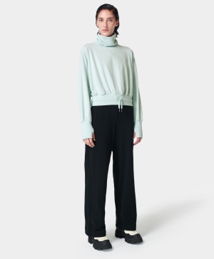 Sweaty Betty Melody Luxe Fleece Pullover Sweatshirt Damen Blau | RGADW0392