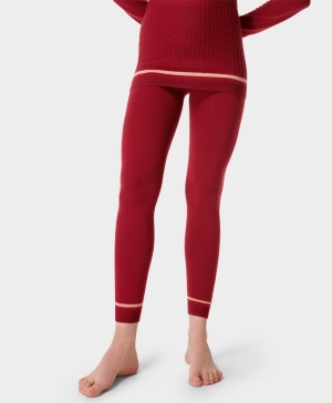 Sweaty Betty Merino Snowflake Base Layer Leggings Damen Rot | VSOXT3795