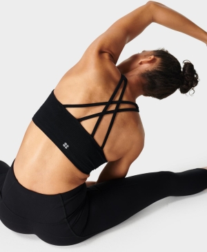 Sweaty Betty Mindful Seamless High Neck Yoga BHs Damen Schwarz | OGVKZ8247