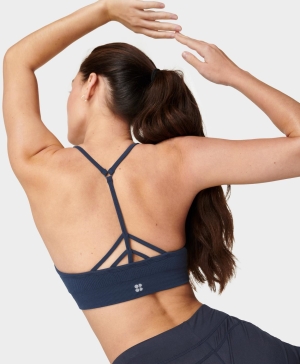 Sweaty Betty Mindful Seamless Yoga BHs Damen Navy Blau | FXRQS7253